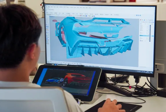 CMST engineer modelling a kit in CAD on screen