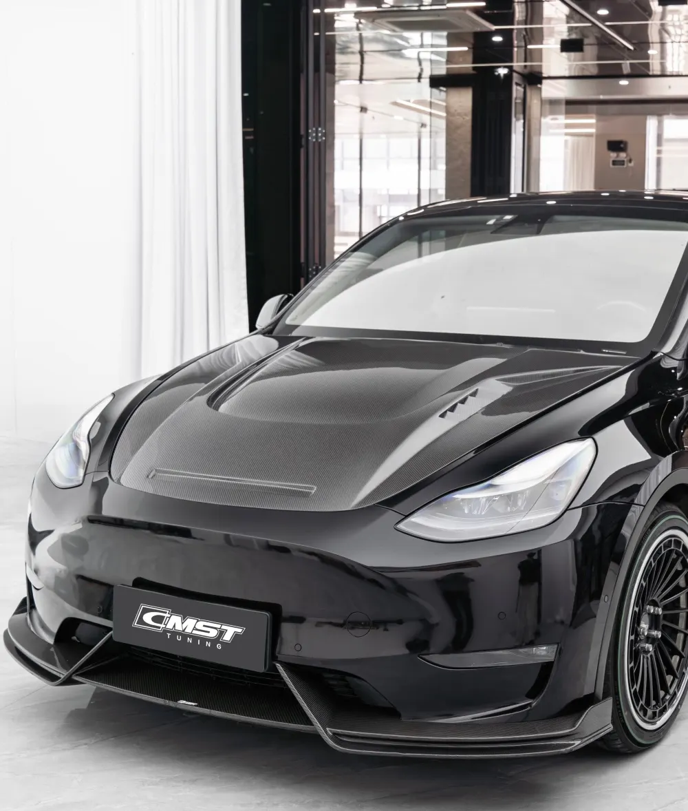 CMST carbon fiber hoods for the Tesla Model Y