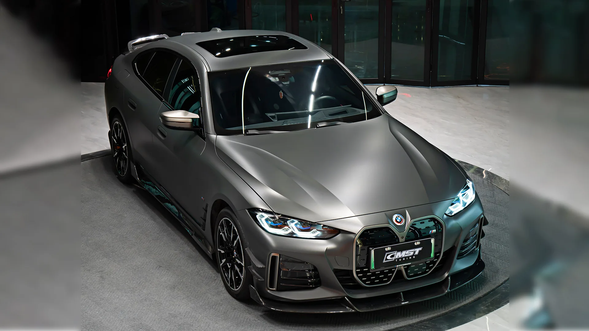 BMW i4 fitted with a CMST carbon fiber kit