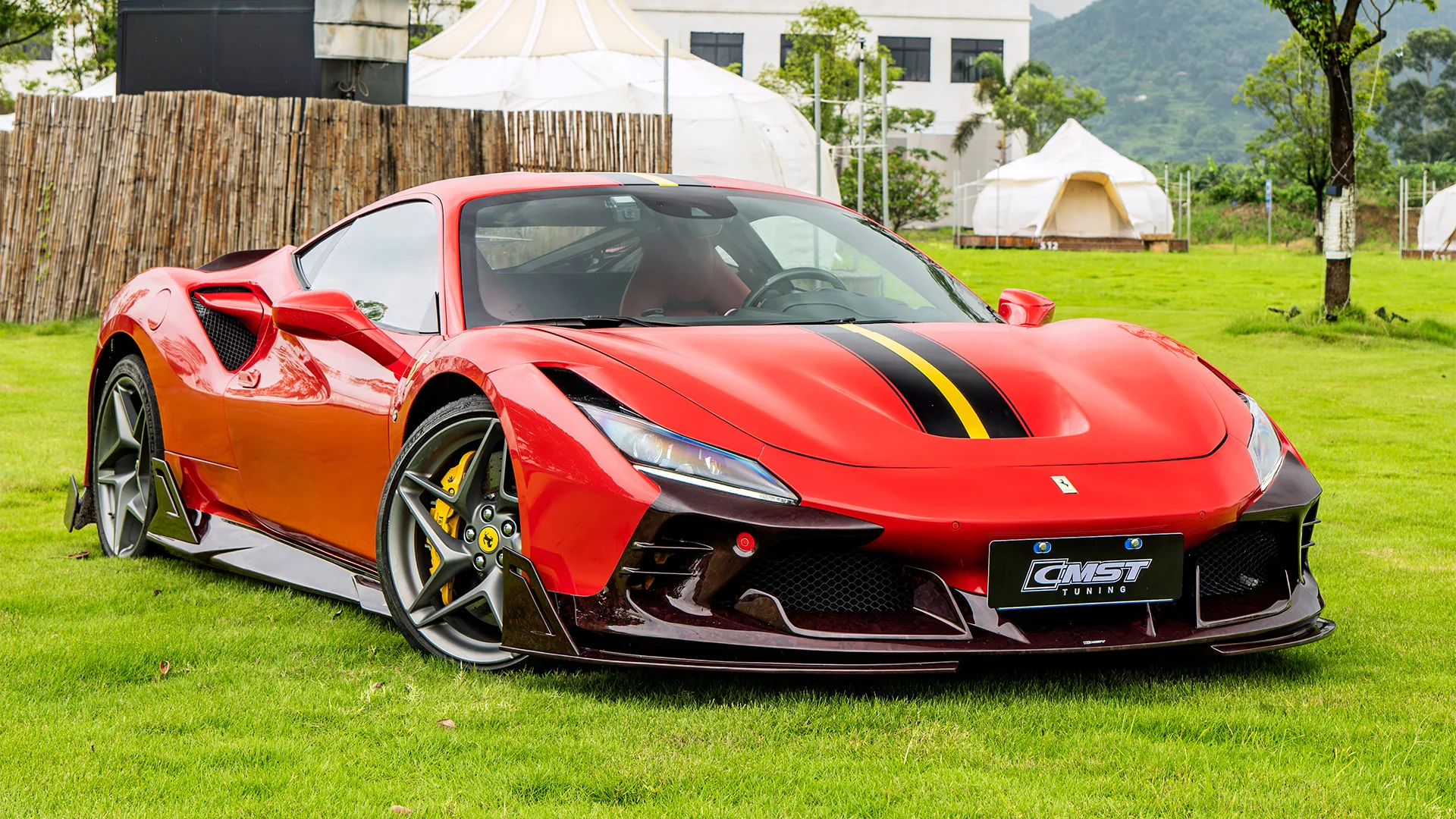 A Ferrari fitted with a CMST carbon fiber kit
