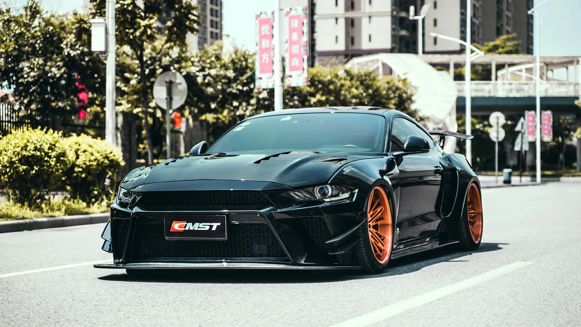 A Ford fitted with a CMST carbon fiber kit