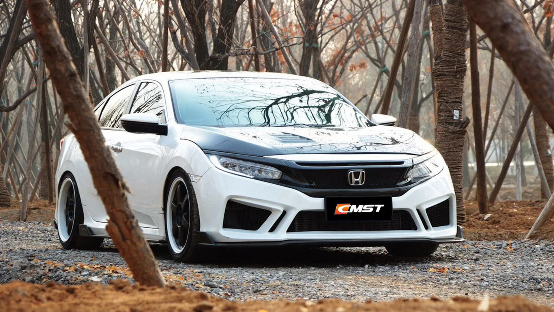 A Honda fitted with a CMST carbon fiber kit