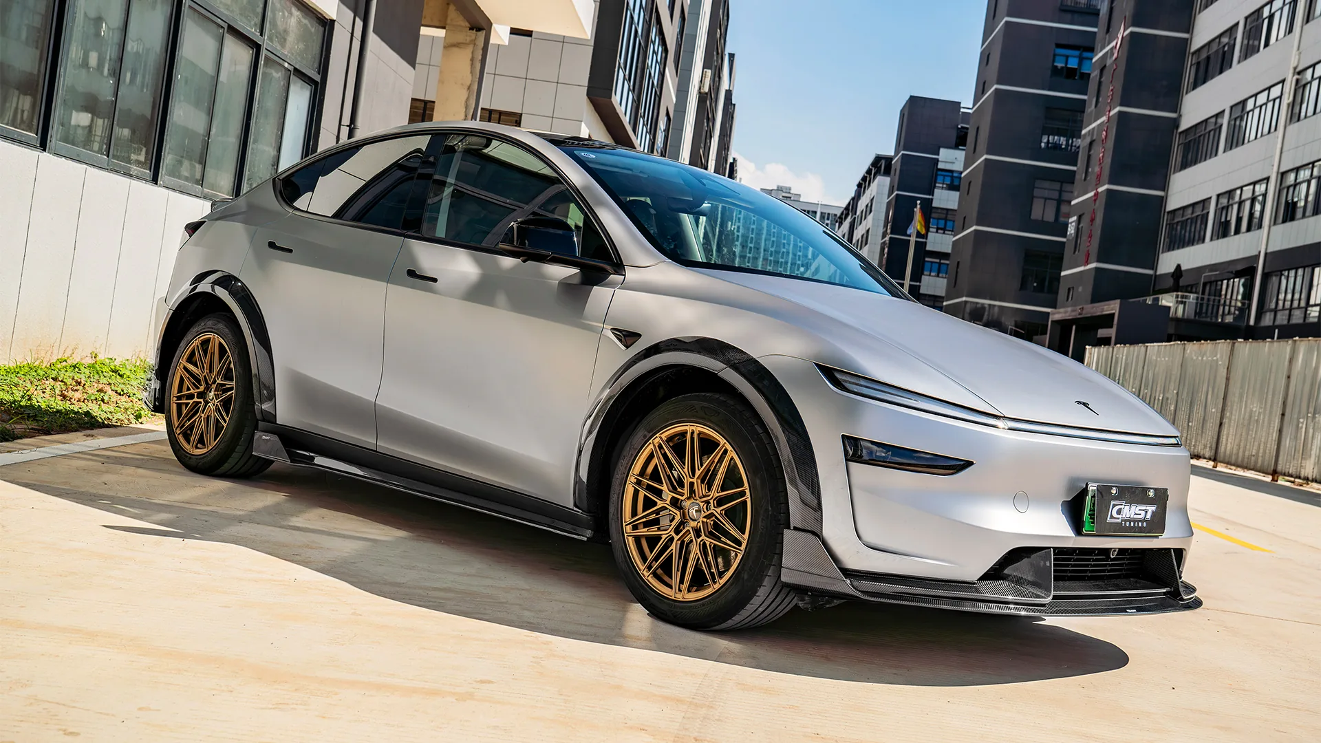Tesla Model Y fitted with a CMST carbon fiber kit