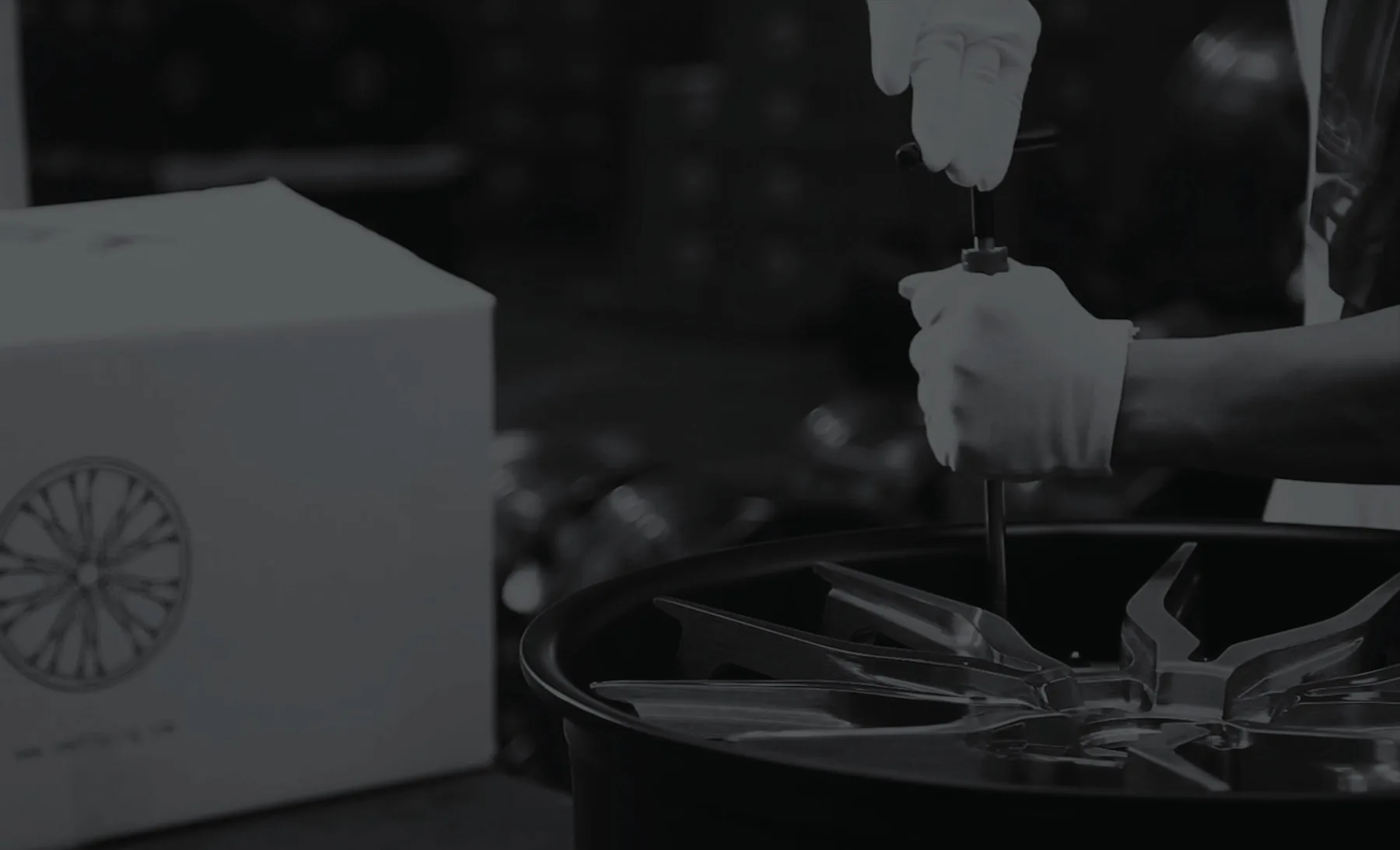 A finished forged wheel being packed for dispatch