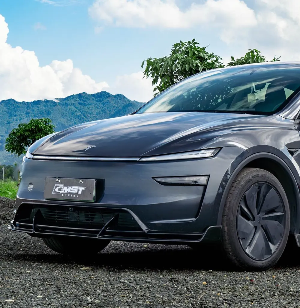 CMST carbon fiber front lips for the Tesla Model Y