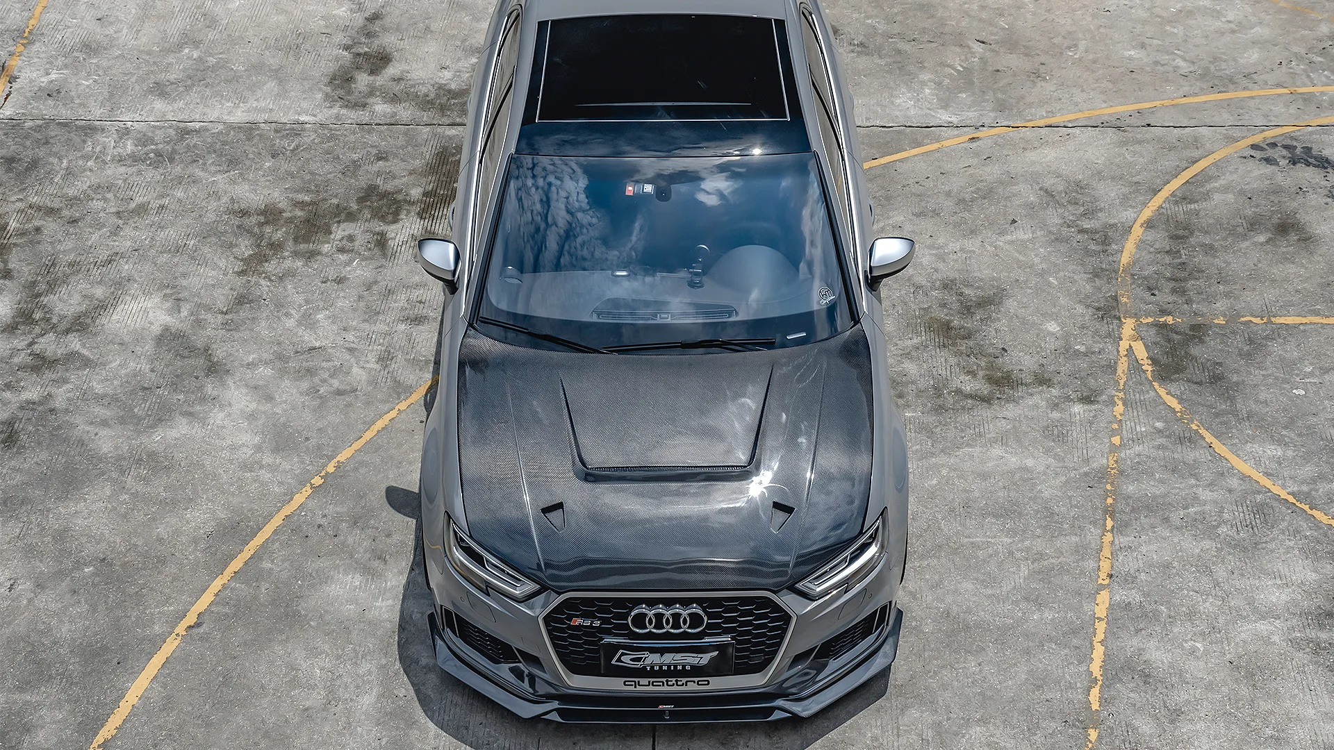 Audi RS3 fitted with a CMST carbon fiber kit